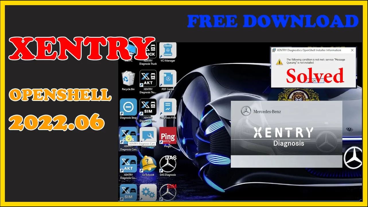 How To Install Xentry Openshell XDOS 2022.06 C4 C5 C6 Mercedes Diagnostic hinh nen