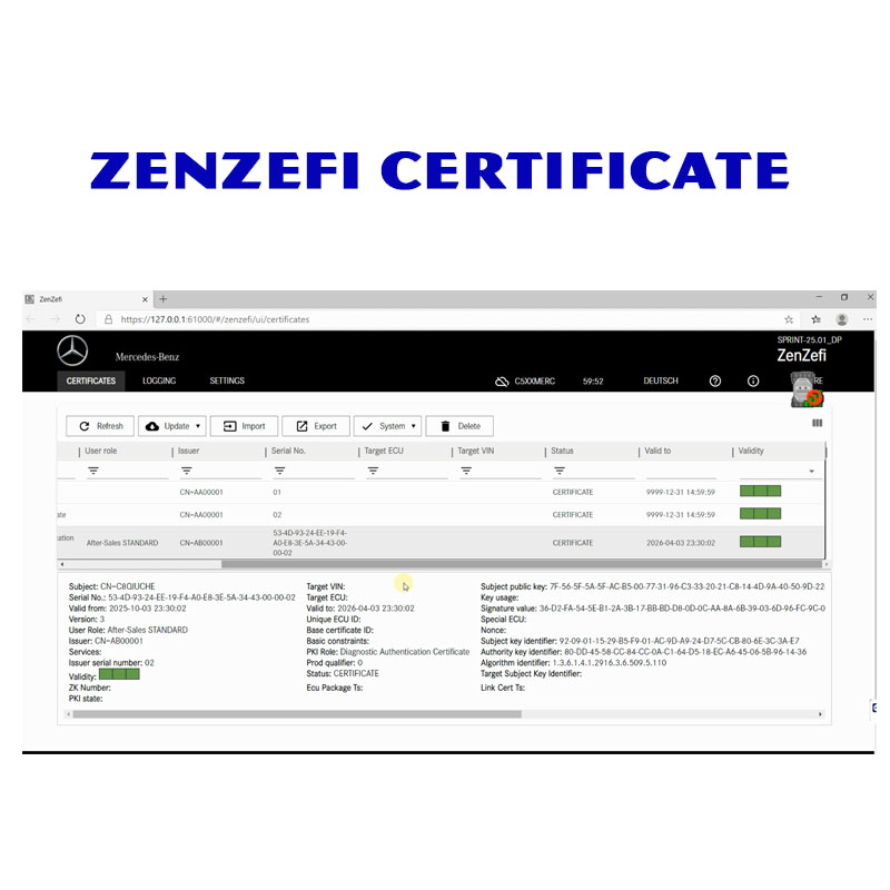 Xentry ZenZefi Certificate (04-2026) – Mercedes-Benz - CarSoftz
